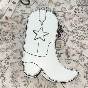 White Cowboy Boot Shaped Bag